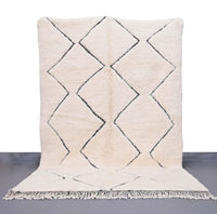 Thumbnail for White One-of-a-Kind Beni Ourain Rug 6.5 x 9.8 feet / 200 x 300 cm - Ettilux Home