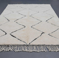 Thumbnail for White One-of-a-Kind Beni Ourain Rug 6.5 x 9.8 feet / 200 x 300 cm - Ettilux Home