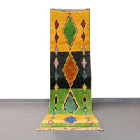 Authentic Vintage Runner Moroccan Rug 2.4 x 9.3 feet / 74 x 284 cm - Ettilux Home