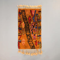 Thumbnail for Brown wool Moroccan Small Rug 2 x 3.4 Feet / 61 x 106 cm - Ettilux Home