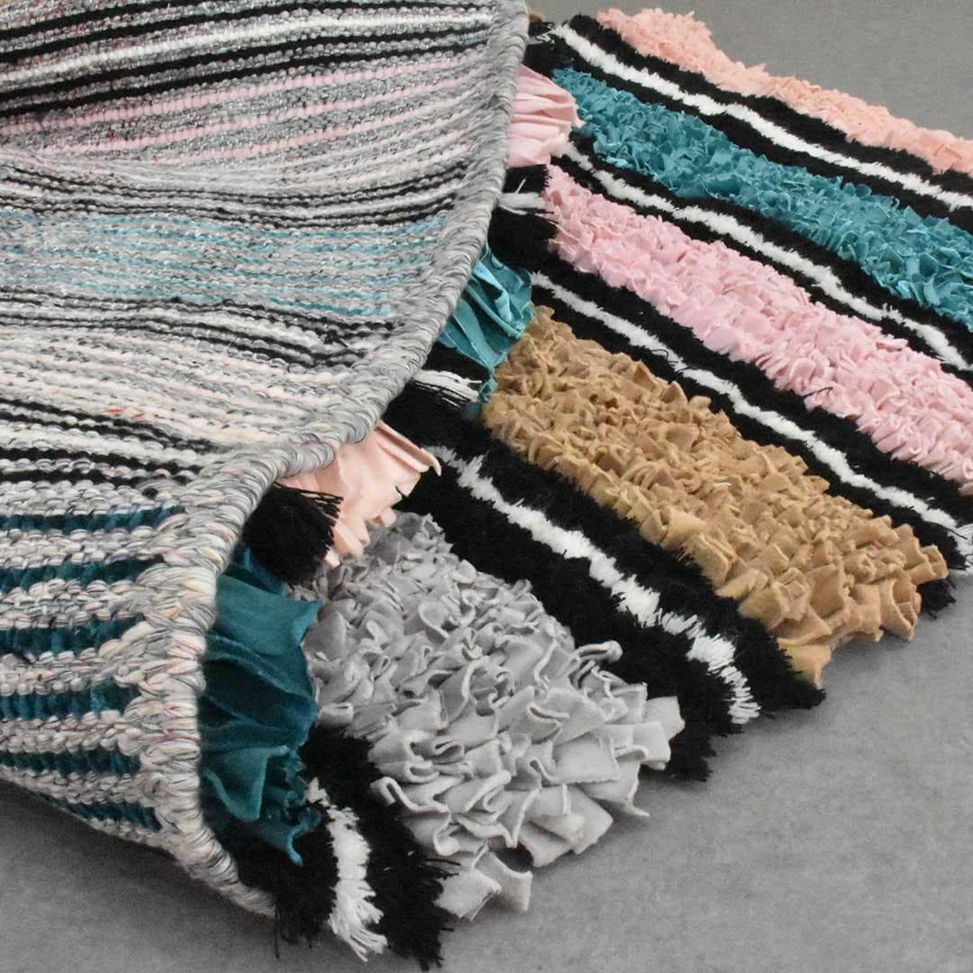 Colorful And Warm Moroccan Boucherouite Rug(2.4 x 8.7 feet) - Ettilux Home