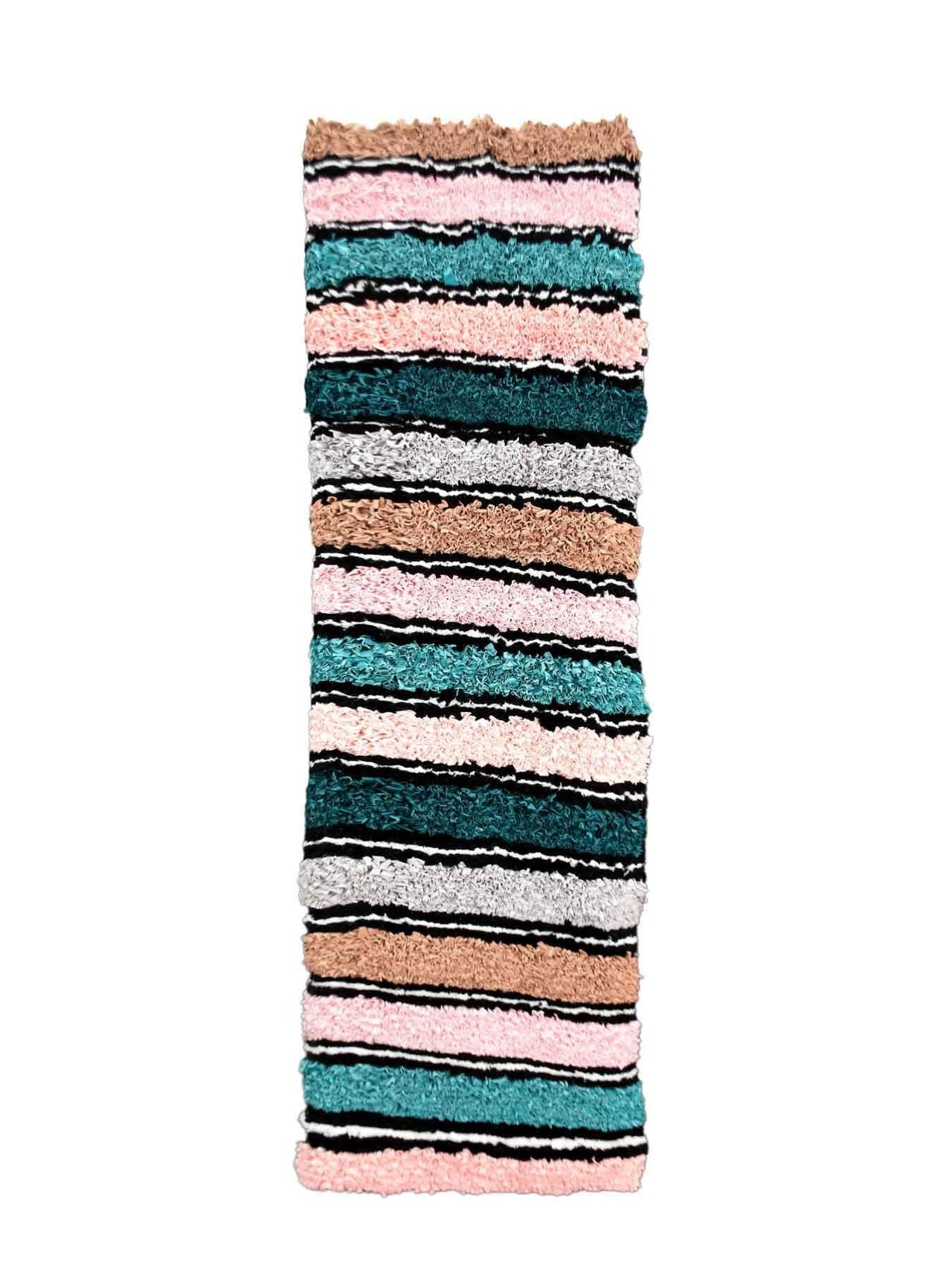 Colorful And Warm Moroccan Boucherouite Rug(2.4 x 8.7 feet) - Ettilux Home