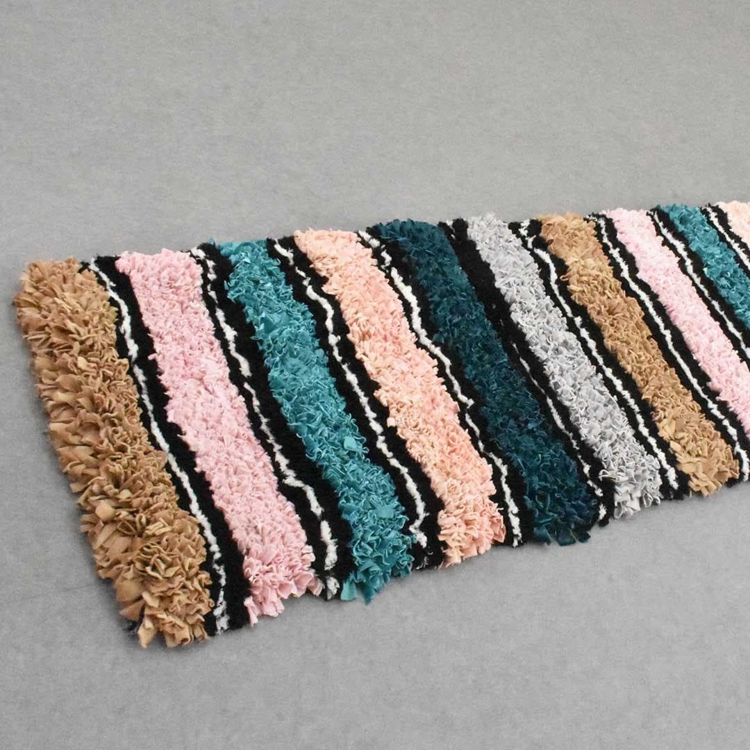 Colorful And Warm Moroccan Boucherouite Rug(2.4 x 8.7 feet) - Ettilux Home