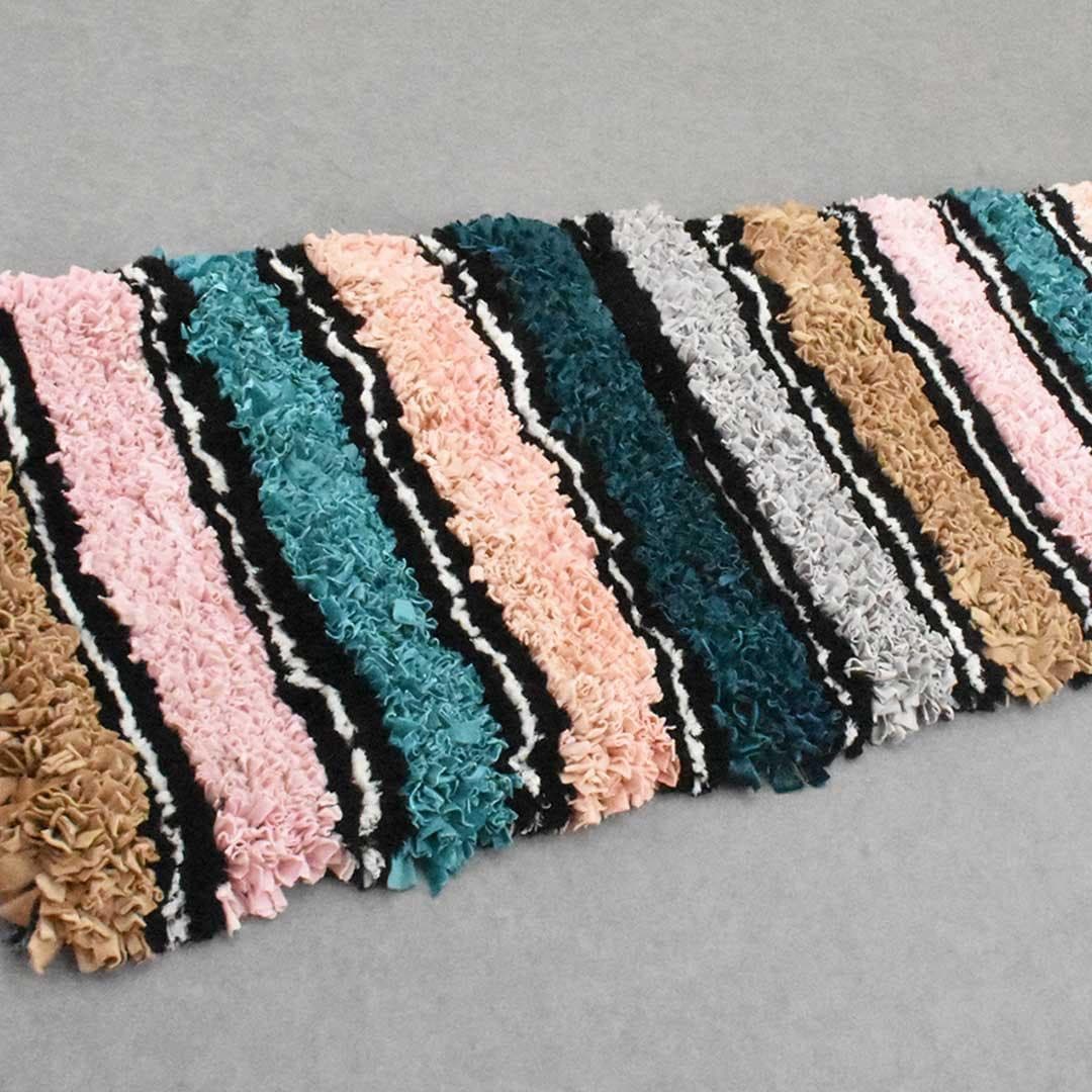 Colorful And Warm Moroccan Boucherouite Rug(2.4 x 8.7 feet) - Ettilux Home