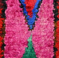 Thumbnail for Colorful And Warm Moroccan Boucherouite Rug(2.9x10.3ft) - Ettilux Home