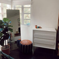 Thumbnail for Denim & Leather Pouf - Ettilux Home