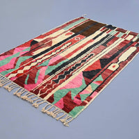 Thumbnail for Evocative Berber Wool Vintage Rug 5.4 x 8.5 feet / 165 x 260 cm - Ettilux Home