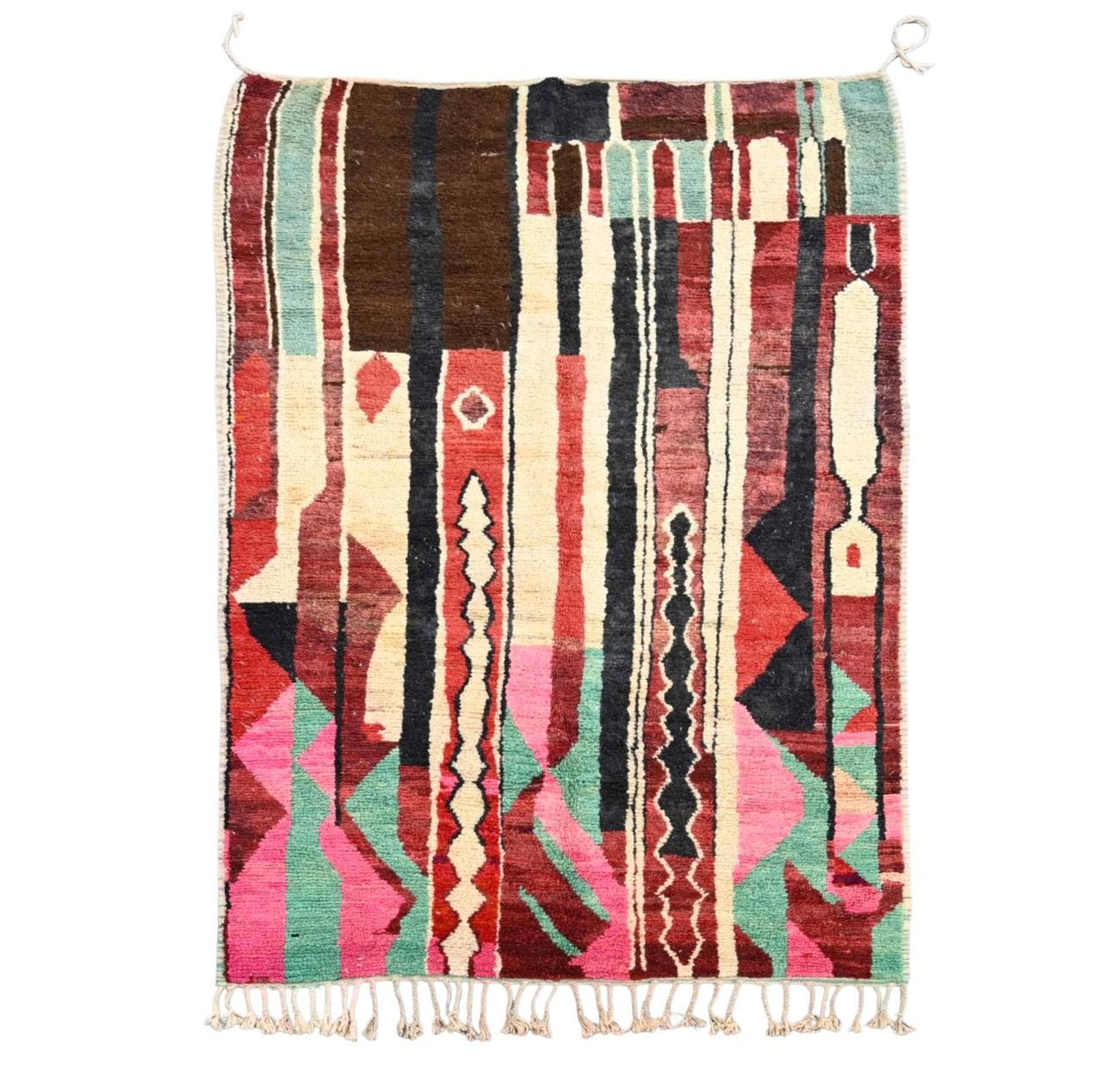 Evocative Berber Wool Vintage Rug 5.4 x 8.5 feet / 165 x 260 cm - Ettilux Home