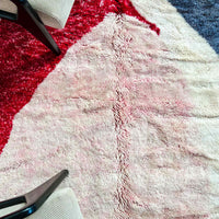 Thumbnail for Rosy Abstract Handwoven 100% Wool Beni Mrirt Rug 8.1 X 9.9 ft / 247 X 304 cm - Ettilux Home