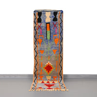 Thumbnail for Moroccan Vintage Runner Rug 2.3 x 7.4 feet / 72 x 227 cm - Ettilux Home