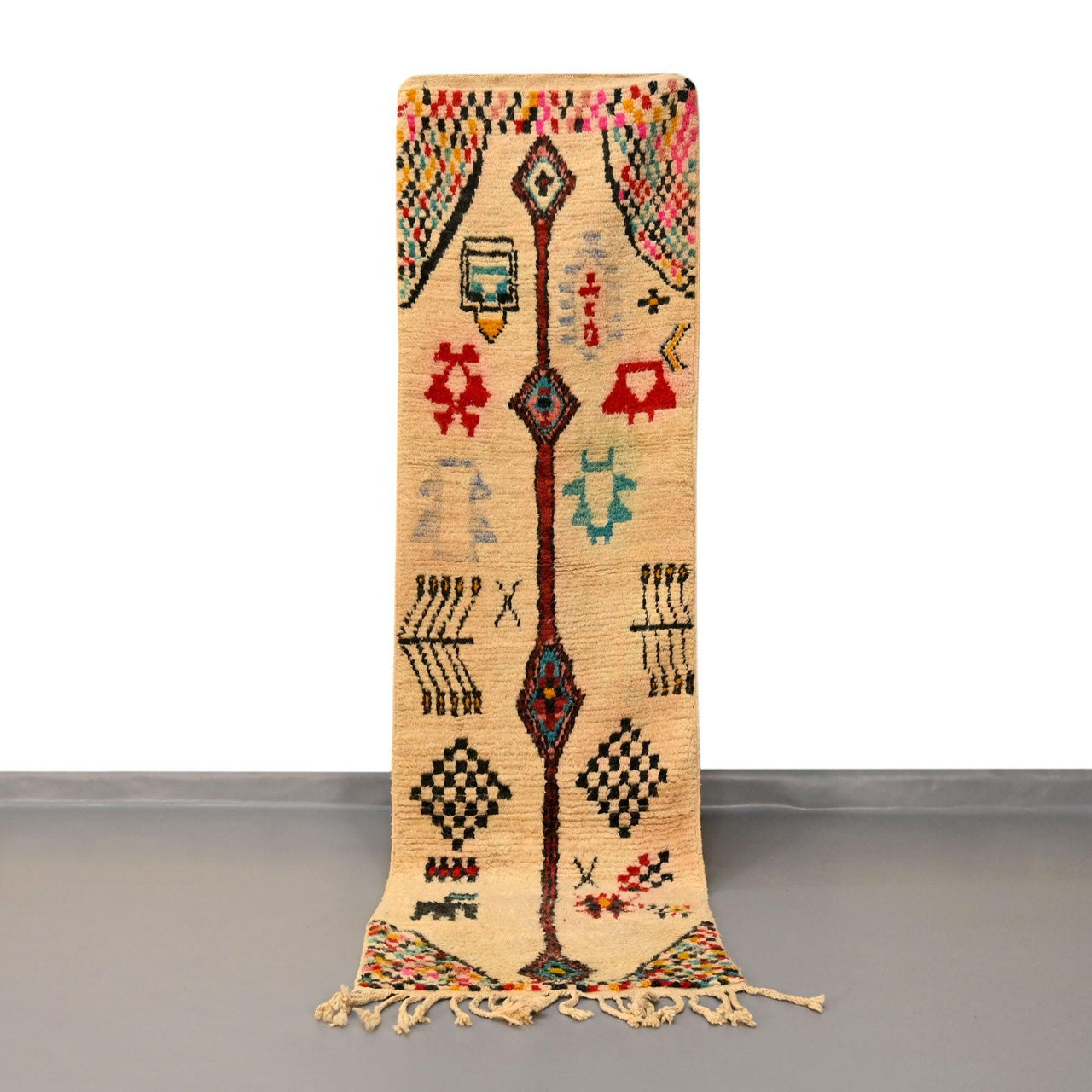 Moroccan Vintage Runner Rug 2.3 x 8.3 feet / 71 x 253 cm - Ettilux Home