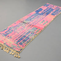 Moroccan Vintage Runner Rug 2.5 x 8.6 feet / 76 x 262 cm - Ettilux Home