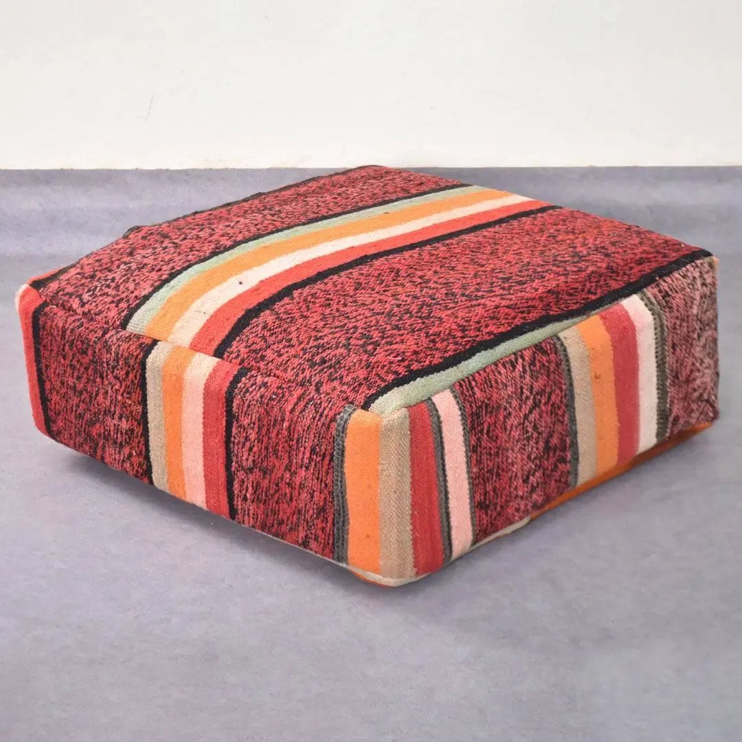 Moroccan Vintage Wool Floor Cushion Cover - Ettilux Home