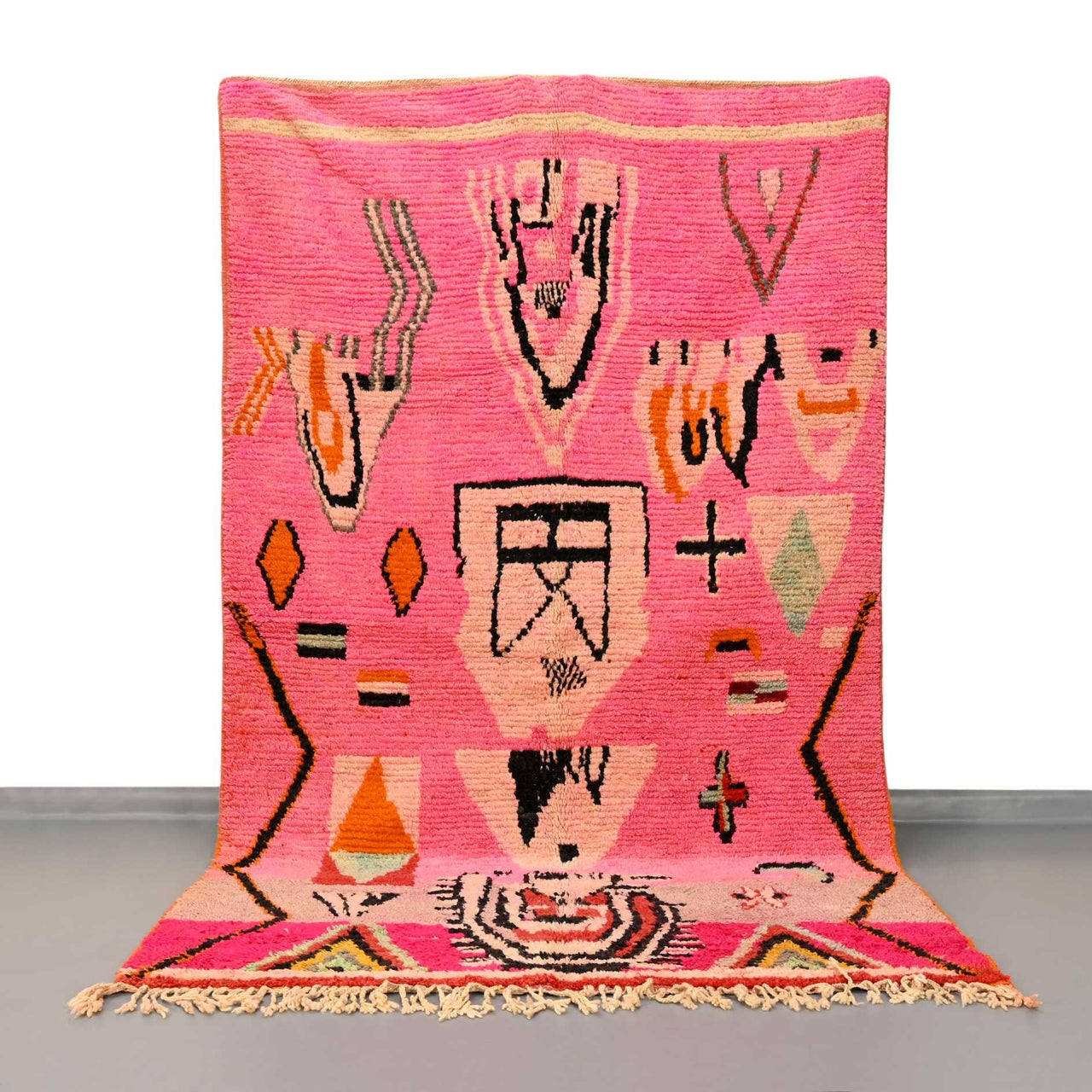 Pink Wool Moroccan Vintage Rug 5.4 x 9.6 feet / 167 x 295 cm - Ettilux Home