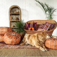 Thumbnail for set of 2 Genuine Leather Poufs - Ettilux Home