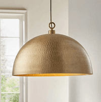 Thumbnail for set of 2 Hammered Brass Dome Light Fixtures Moroccan Ceiling Lights - Ettilux Home
