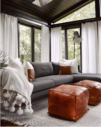 Thumbnail for Set of 2 Square Poufs - Ettilux Home