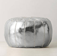 Thumbnail for Set of 4 Silver Poufs - Ettilux Home