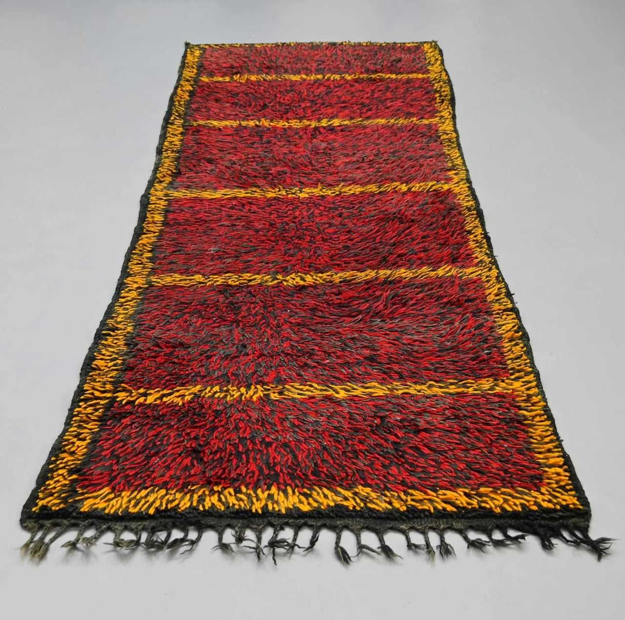 Vintage Berber Moroccan Runner Rug 2.9 x 9 feet / 90 cm x 277 cm - Ettilux Home