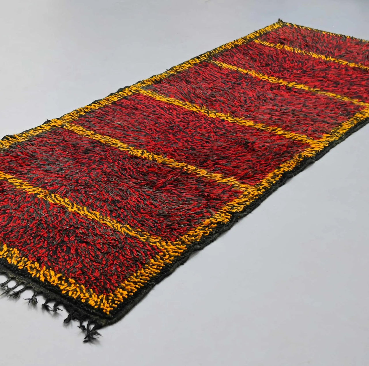 Vintage Berber Moroccan Runner Rug 2.9 x 9 feet / 90 cm x 277 cm - Ettilux Home