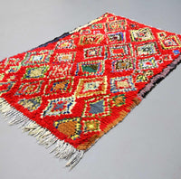 Thumbnail for Vintage Boucherouite Rug 3.6 x 6.2 feet / 110 x 190 cm - Ettilux Home