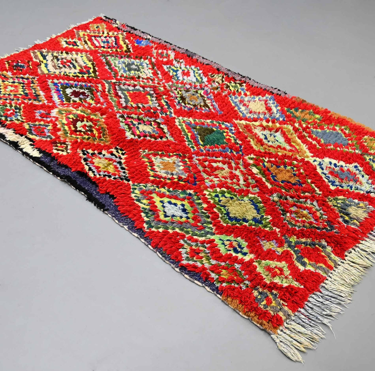 Vintage Boucherouite Rug 3.6 x 6.2 feet / 110 x 190 cm - Ettilux Home