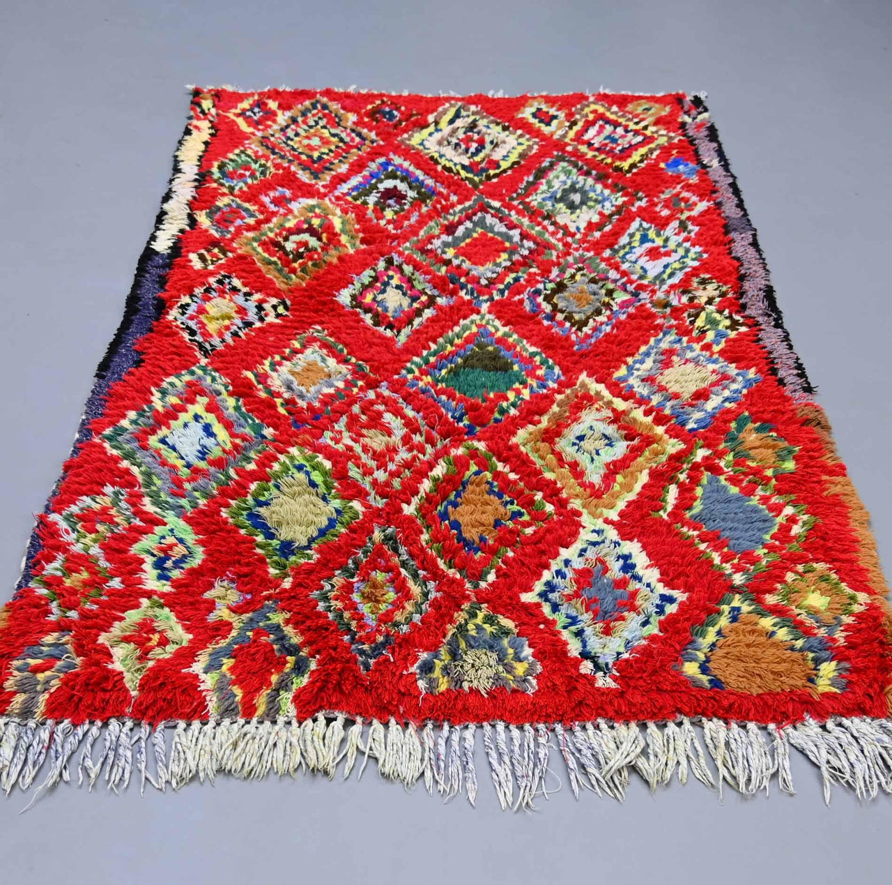 Vintage Boucherouite Rug 3.6 x 6.2 feet / 110 x 190 cm - Ettilux Home