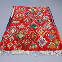 Thumbnail for Vintage Boucherouite Rug 3.6 x 6.2 feet / 110 x 190 cm - Ettilux Home