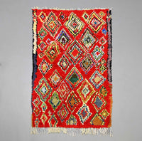 Thumbnail for Vintage Boucherouite Rug 3.6 x 6.2 feet / 110 x 190 cm - Ettilux Home