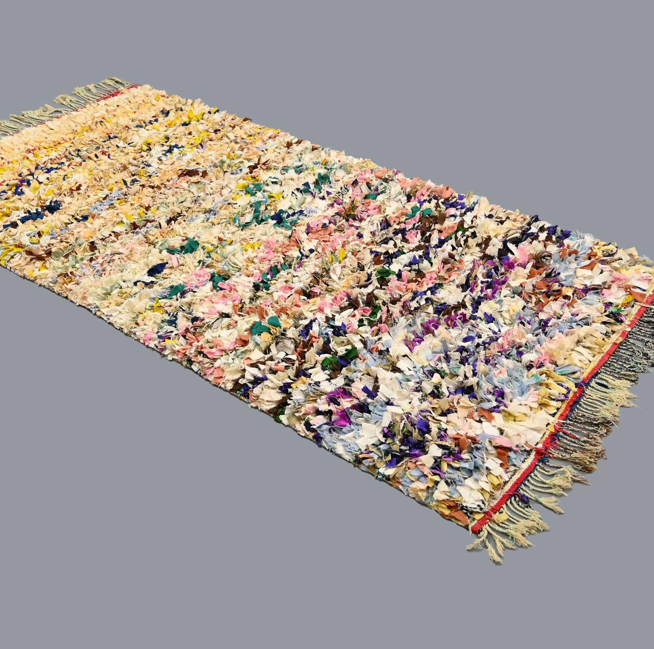 Vintage Boucherouite Rug 7.3 x 4.1 feet / 255 x 125 cm - Ettilux Home