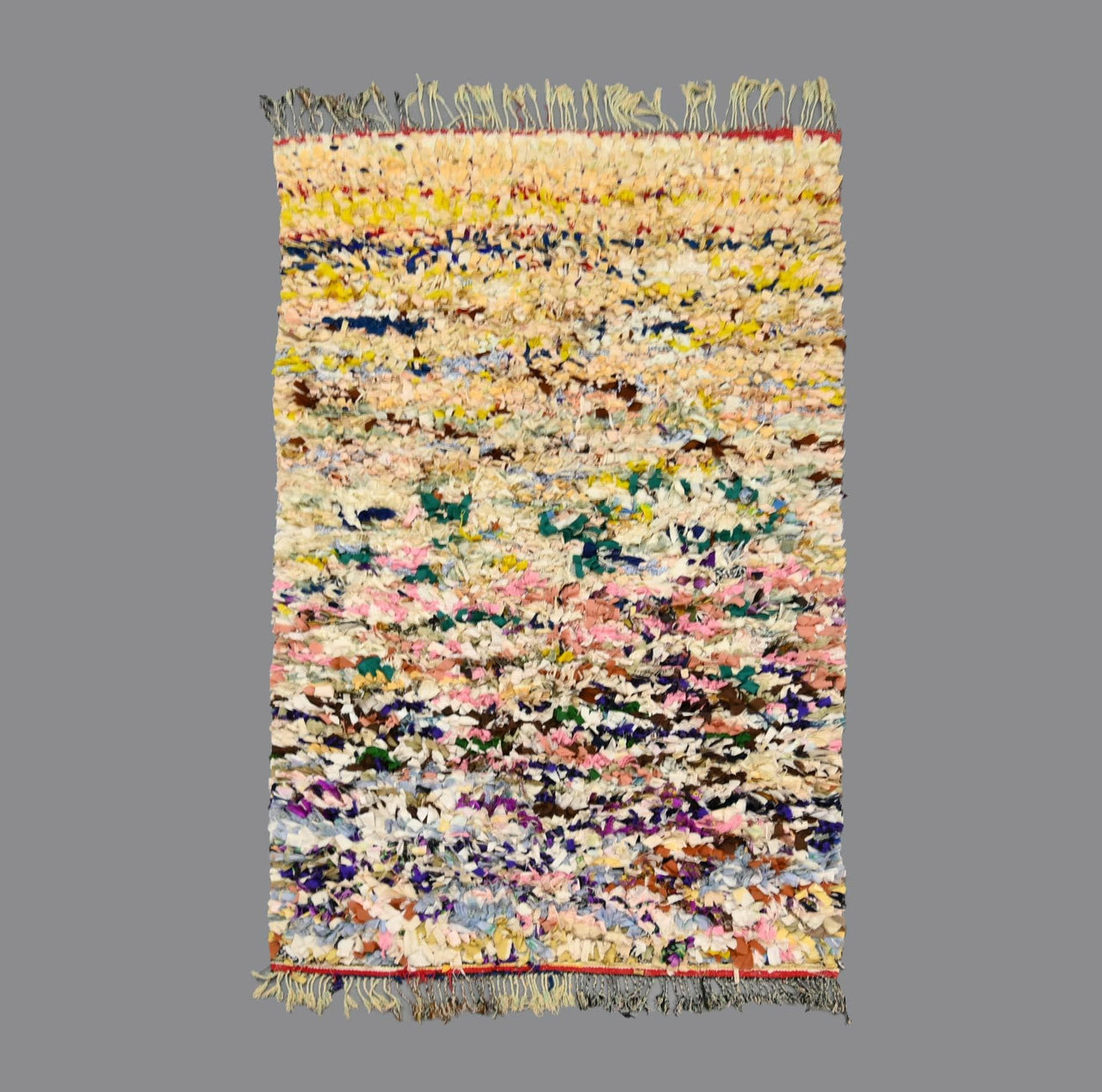 Vintage Boucherouite Rug 7.3 x 4.1 feet / 255 x 125 cm - Ettilux Home
