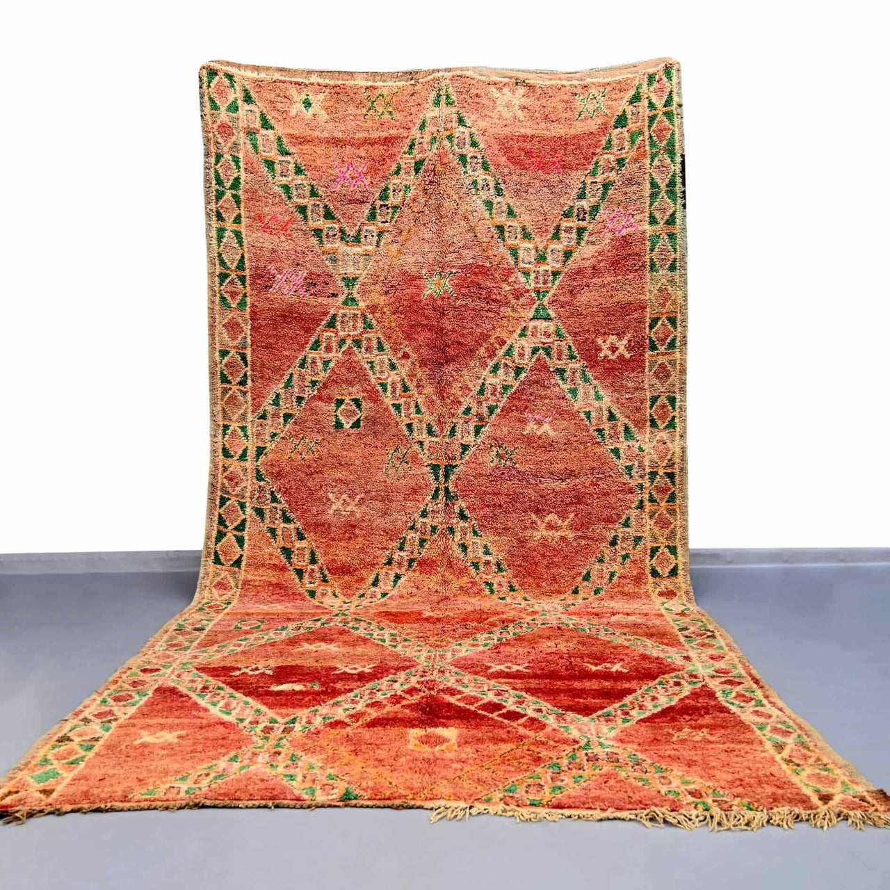 Vintage Moroccan Rug 6 x 12.8 feet / 185 x 390 cm - Ettilux Home