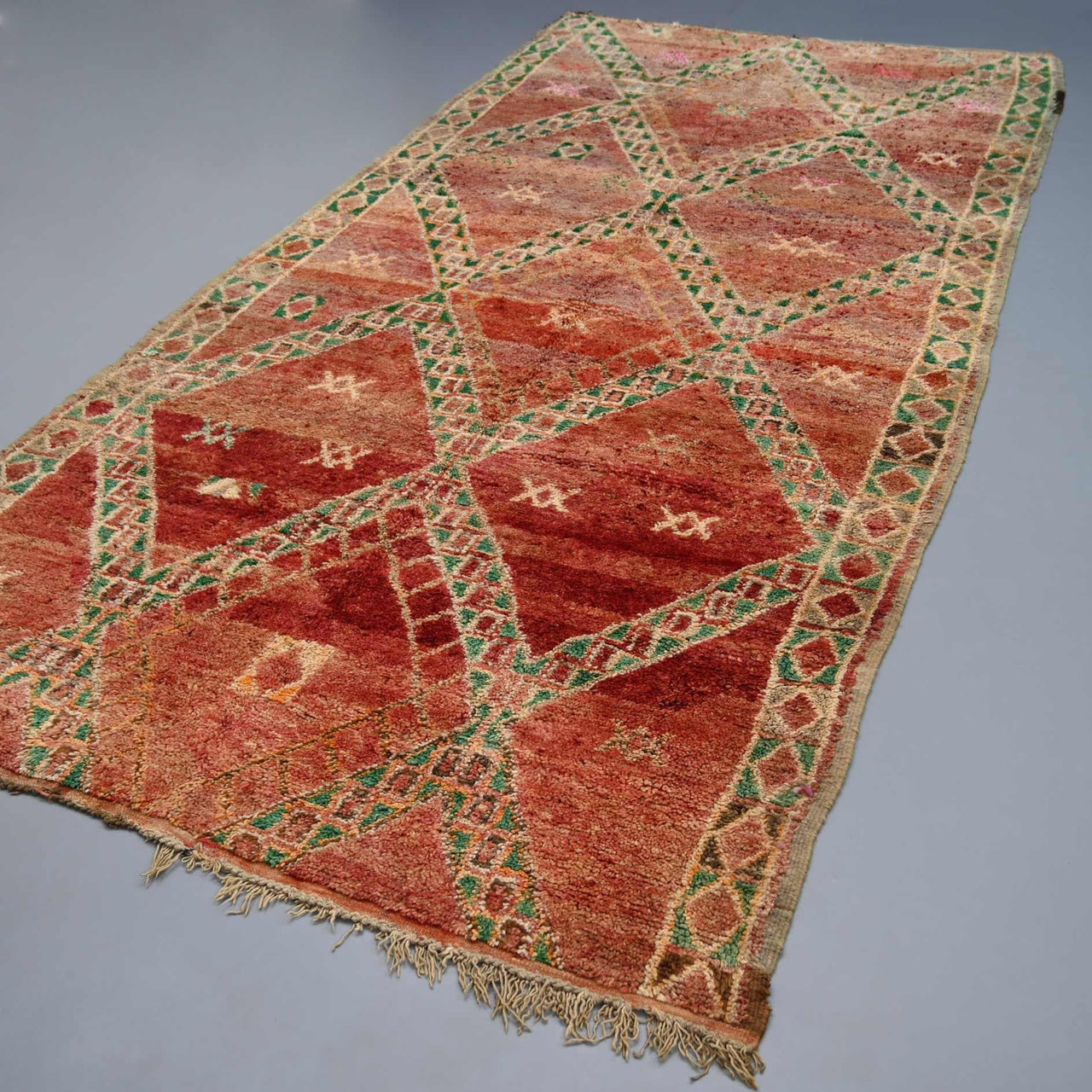 Vintage Moroccan Rug 6 x 12.8 feet / 185 x 390 cm - Ettilux Home