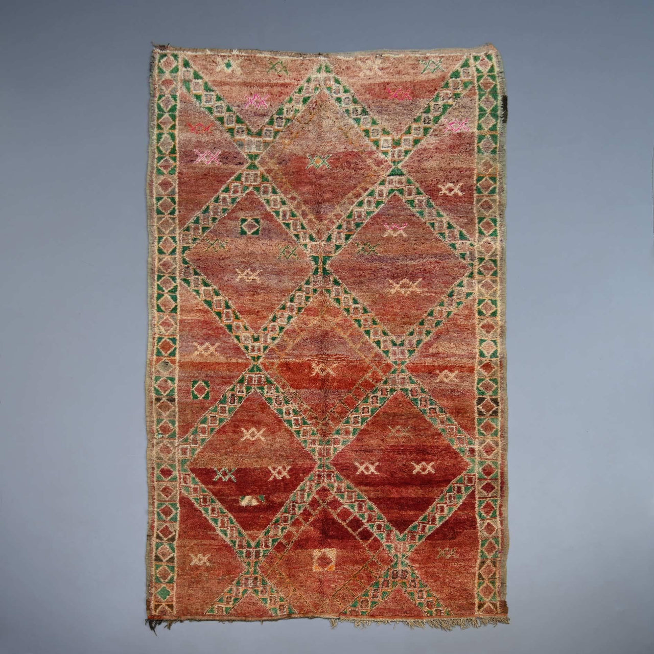 Vintage Moroccan Rug 6 x 12.8 feet / 185 x 390 cm - Ettilux Home