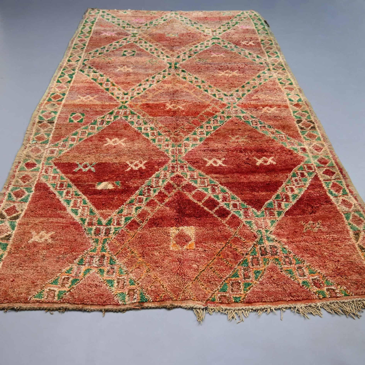 Vintage Moroccan Rug 6 x 12.8 feet / 185 x 390 cm - Ettilux Home