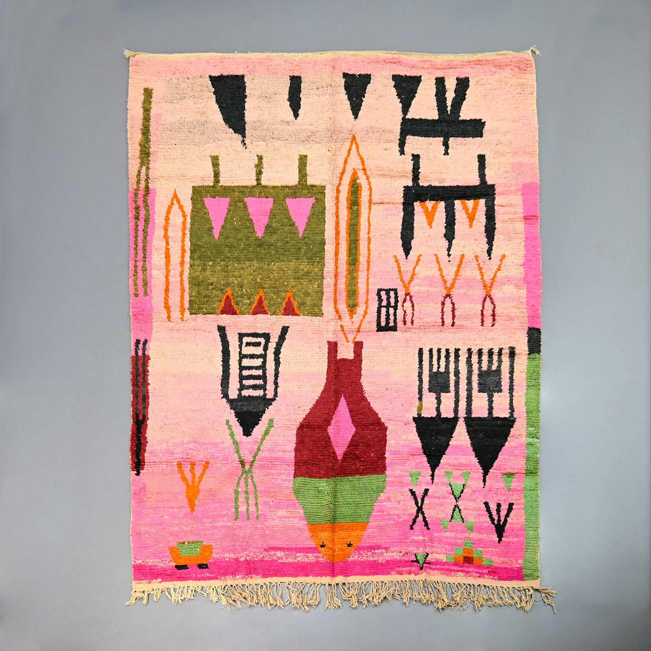 Vintage Moroccan Rug 7.7 x 10.1 feet / 235 x 310 cm